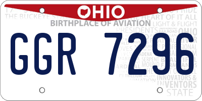 OH license plate GGR7296