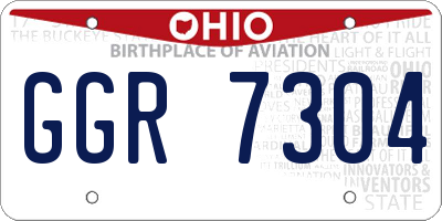 OH license plate GGR7304