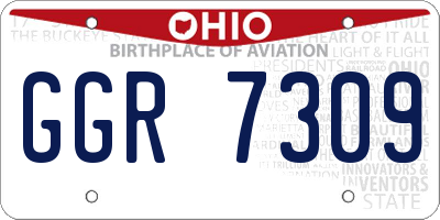 OH license plate GGR7309