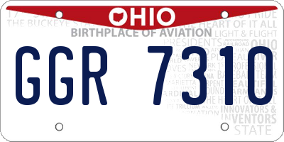 OH license plate GGR7310