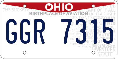 OH license plate GGR7315