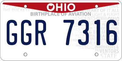 OH license plate GGR7316