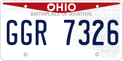 OH license plate GGR7326