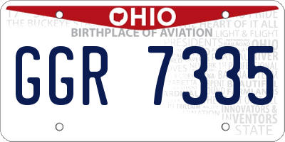 OH license plate GGR7335