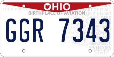 OH license plate GGR7343