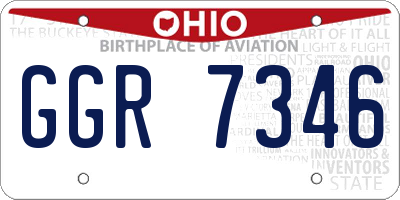 OH license plate GGR7346