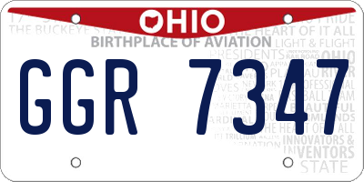 OH license plate GGR7347
