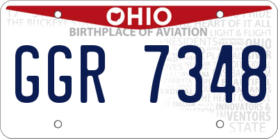 OH license plate GGR7348