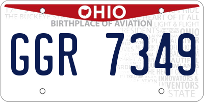 OH license plate GGR7349
