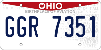 OH license plate GGR7351