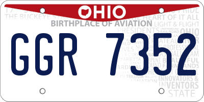 OH license plate GGR7352