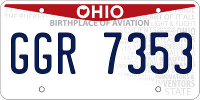 OH license plate GGR7353