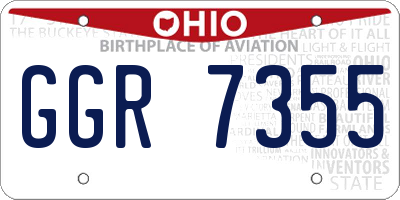 OH license plate GGR7355