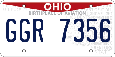 OH license plate GGR7356