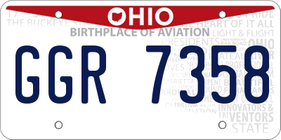OH license plate GGR7358