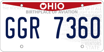 OH license plate GGR7360