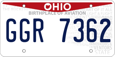 OH license plate GGR7362