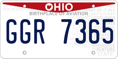 OH license plate GGR7365