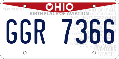 OH license plate GGR7366