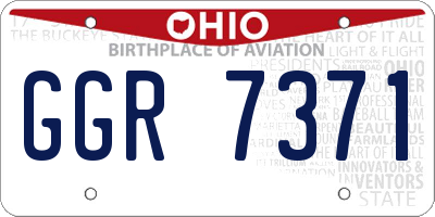 OH license plate GGR7371