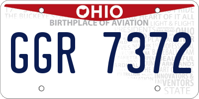 OH license plate GGR7372