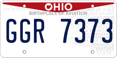 OH license plate GGR7373