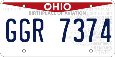OH license plate GGR7374