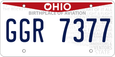 OH license plate GGR7377
