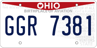 OH license plate GGR7381