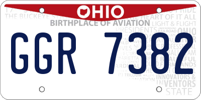 OH license plate GGR7382