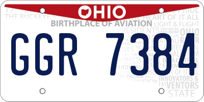 OH license plate GGR7384