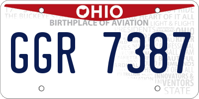 OH license plate GGR7387