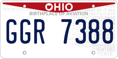 OH license plate GGR7388