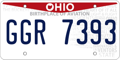 OH license plate GGR7393