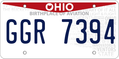 OH license plate GGR7394
