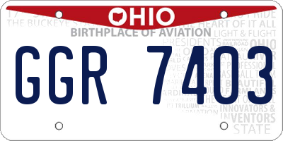 OH license plate GGR7403