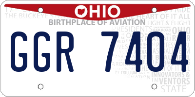 OH license plate GGR7404