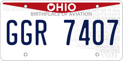 OH license plate GGR7407
