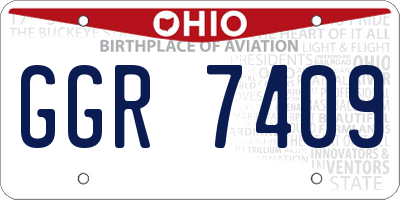 OH license plate GGR7409