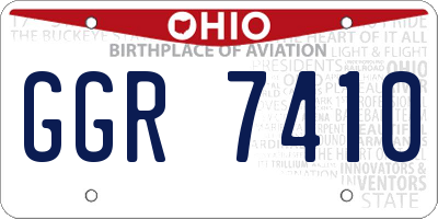 OH license plate GGR7410