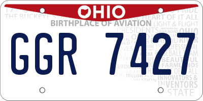 OH license plate GGR7427