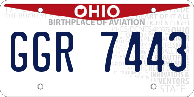 OH license plate GGR7443