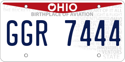 OH license plate GGR7444