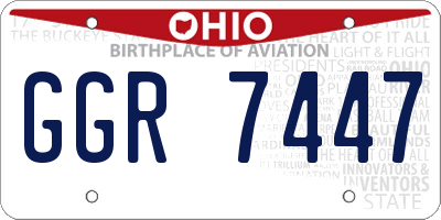 OH license plate GGR7447