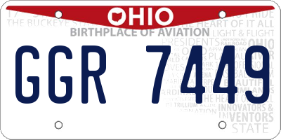 OH license plate GGR7449