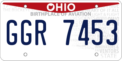OH license plate GGR7453