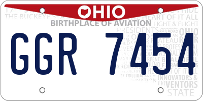 OH license plate GGR7454