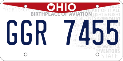 OH license plate GGR7455