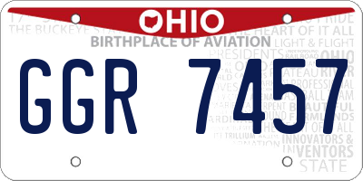 OH license plate GGR7457