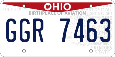 OH license plate GGR7463